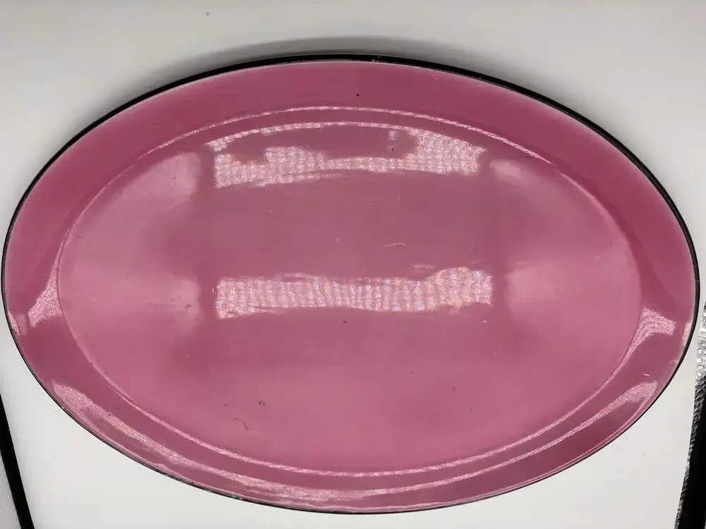 Bursley Ltd Crown Pottery England Vintage Pink Oval Serving Platter